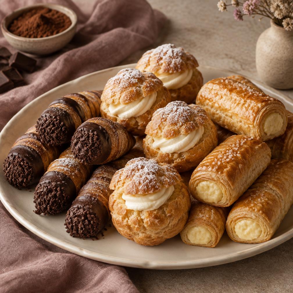 Surtido de pastelería artesanal rellena